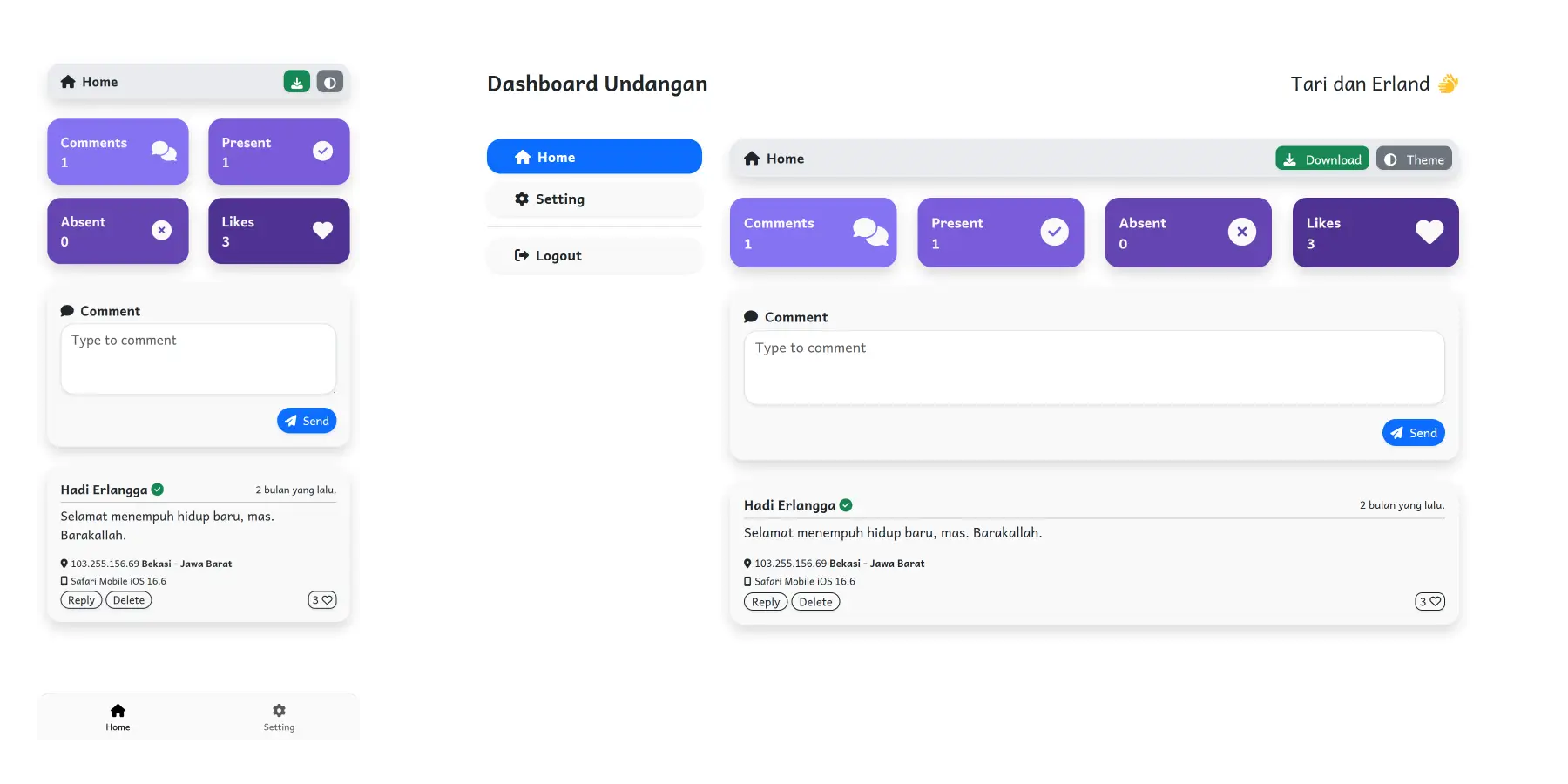 Preview dashboard
